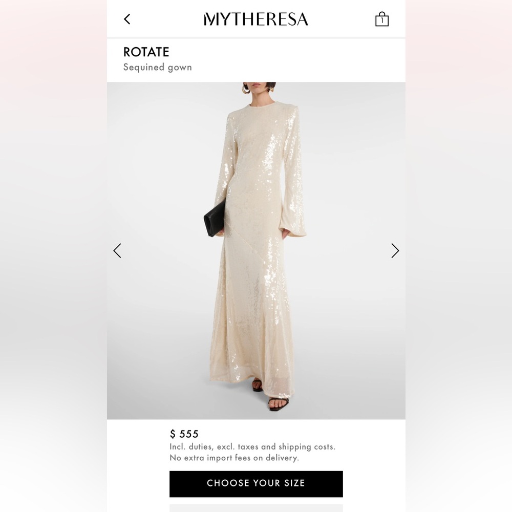 Beautiful Rotate Gown - full length white sequin gown- perfect for bridal events